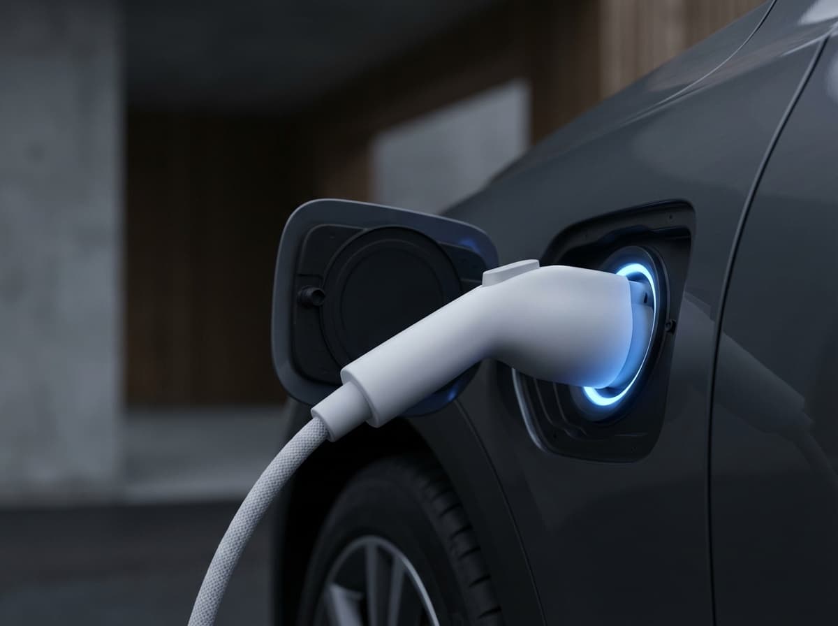 Modern EV charger close-up
